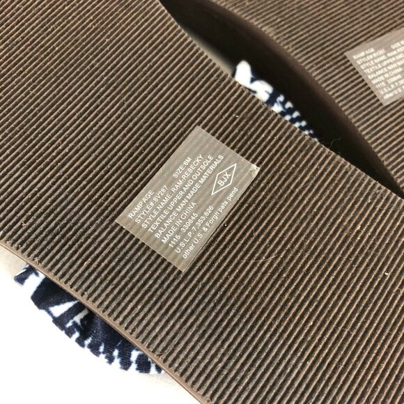 Rampage Womens Sling Sandals Thong Fabric Wrap Blue White Print Size 6 - Picture 5 of 6